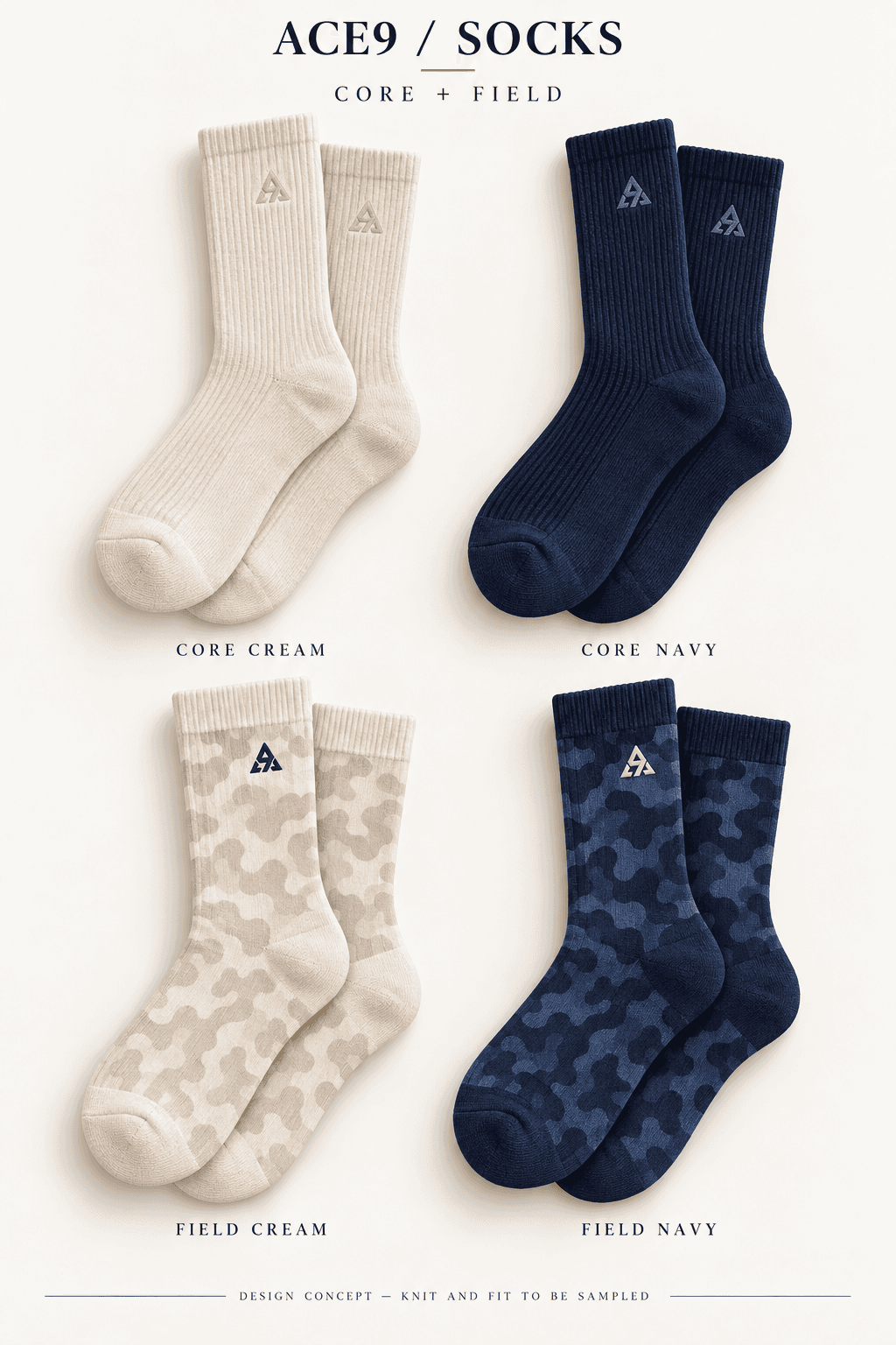 Core Socks — Cream design concept